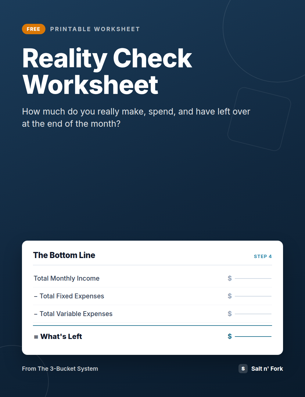 Reality Check Worksheet cover